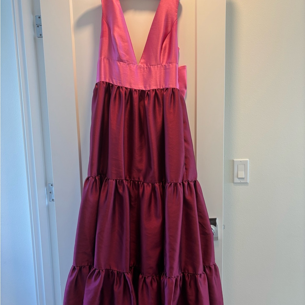 Hutch Pink and Burgundy Maxi Dress - Size 8